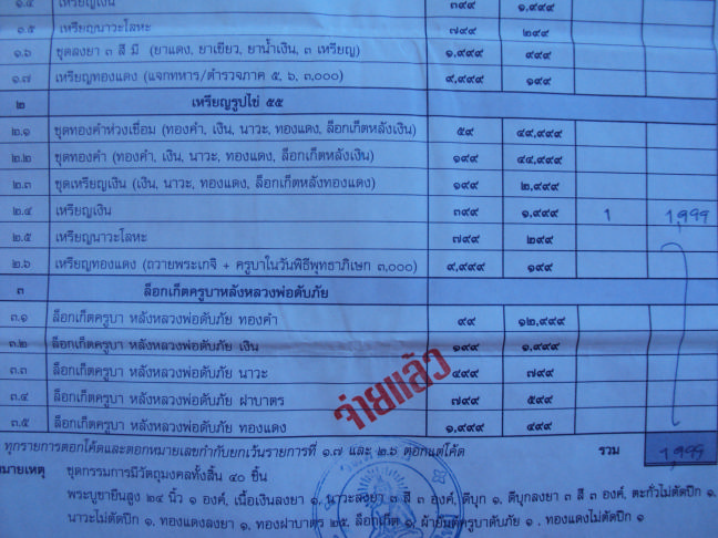 ใบจอง ครูบาศรีวิชัย วัดดับภัย เหรียญไข่ เนื้อเงินครับ ปิดที่ 3500 ครับ ใครสนใจโทรมาได้ครับ