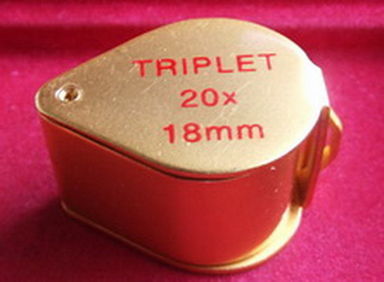 กล้อง*** TRIPLET20x18mm สีทองไมครอนสวยหรู เลนส์แก้วโฟกัสนิ่งด้วยหน้าเลนส์ ที่กว้างถึง18มิลกำลังขยาย2