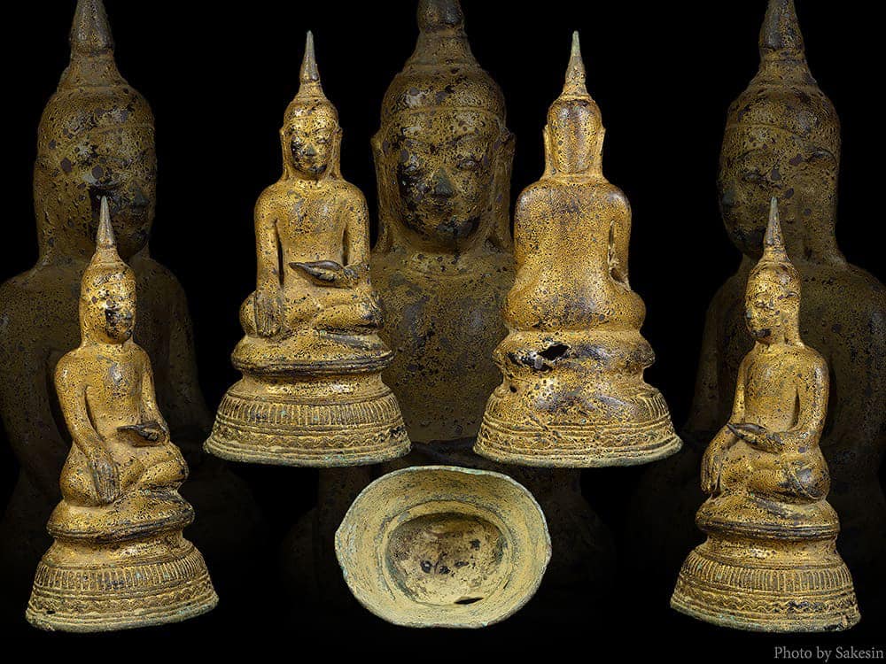 พระบูชาพระพุทธศิลปะฉาน ไทใหญ่ ปิดทอง