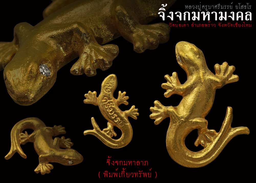 " จิ้งจกมหามงคล "  ที่ระลึกบุญกฐิน หลวงปู่ครูบาศรีมรรย์ ยโสธโร วัดบ่อเต่า อ.พร้าว 