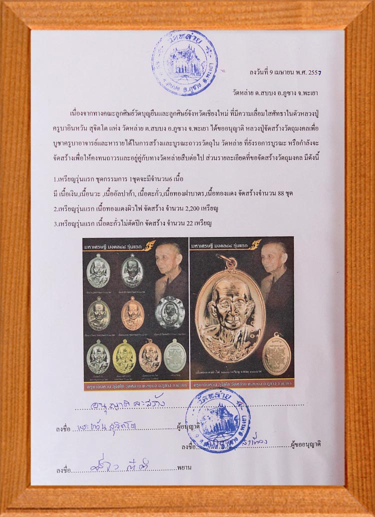 ถาพงานปลุกเสกเหรียญรุ่นแรกครูบาอินหวัน สุจิตโต วัดหล่าย ต.สบบง อ.ภูซาง จ.พะเยา