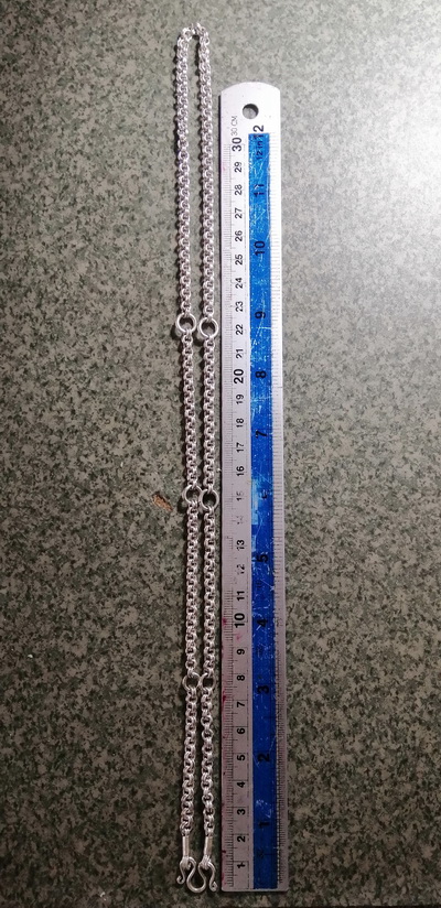 สร้อยคอเงินลาย ห่วงคู่ มีห่วงใส่พระ